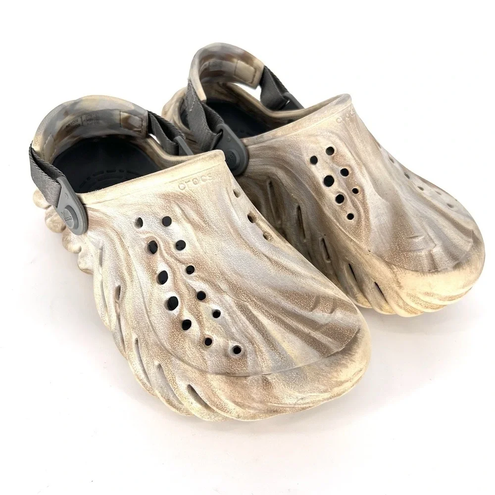 CROCS ECHO MARBLED CLOG | Gray/Brown| US J5 | GREAT CONDITION